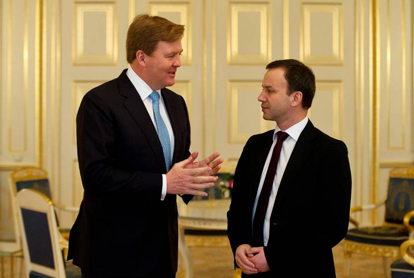 Koning Willem-Alexander ontvangt de Russische viceminister-president Arkady Dvorkovich op paleis Noordeinde. De viceminister-president brengt een tweedaags bezoek aan Nederland.
