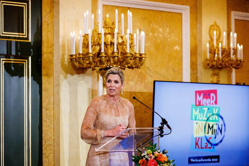 Koningin Máxima opent de werkconferentie Méér Muziek in Mijn Klas