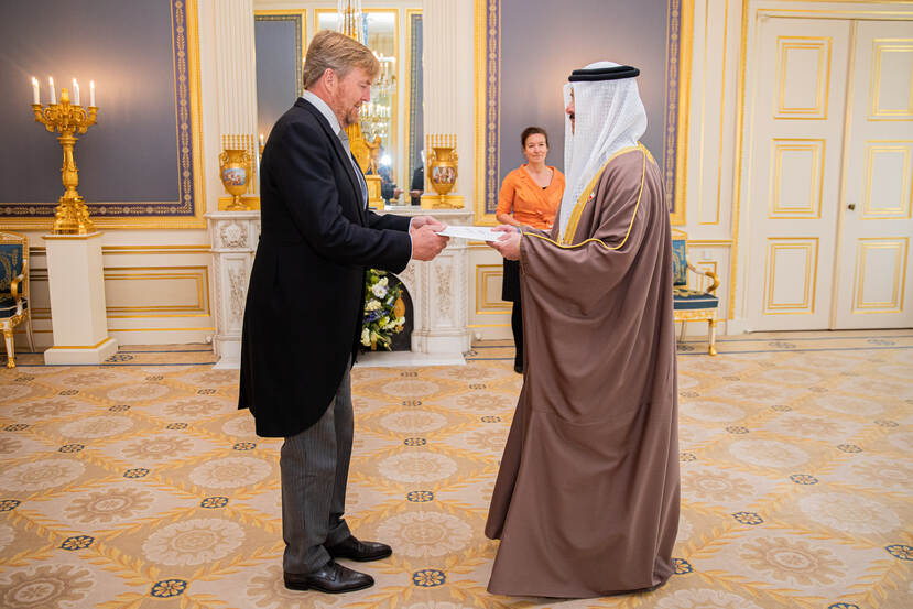 Ambassadeur Bahrein overhandigt geloofsbrieven aan Koning Willem Alexander