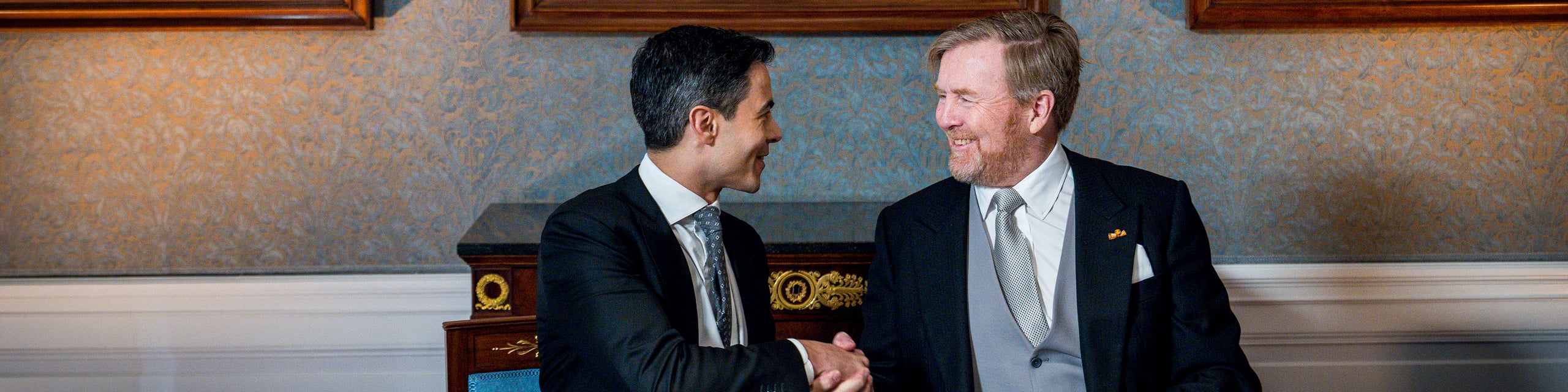 Minister-president Jetten en Koning Willem-Alexander