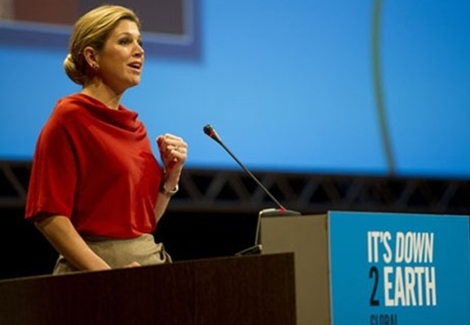 Den Haag, 4 november 2010: Prinses Máxima houdt op de internationale conferentie Landbouw, Voedselzekerheid en Klimaatverandering een toespraak