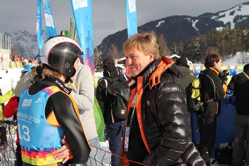 De Prins van Oranje en skispringer Oldrik van der Aalst.