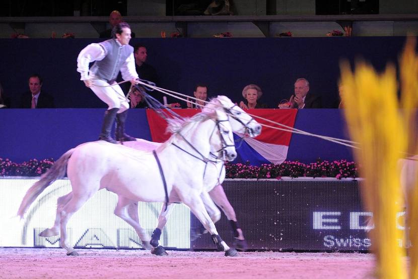 Koningin bij Jumping Amsterdam.