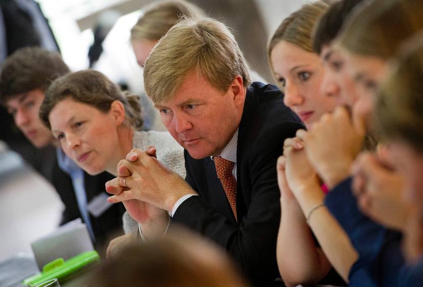 Prins van Oranje ontmoet Jeugdwaterschapsbestuur
