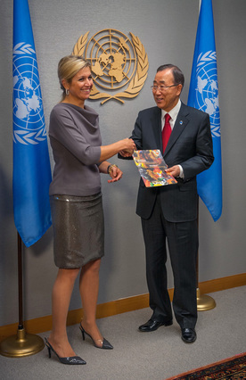 Prinses Máxima in New York voor presentatie jaarverslag en lanceringsevenement 'Better than Cash'