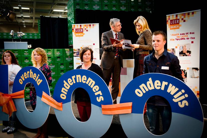 Prinses Máxima aanwezig bij presentatie 1000ste leerbaner van Actieplan Leerbanen