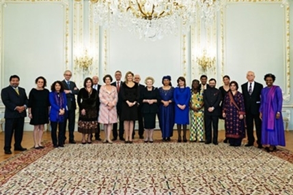 Prinses Máxima houdt toespraak op symposium 10 jaar Prins Claus Leerstoel