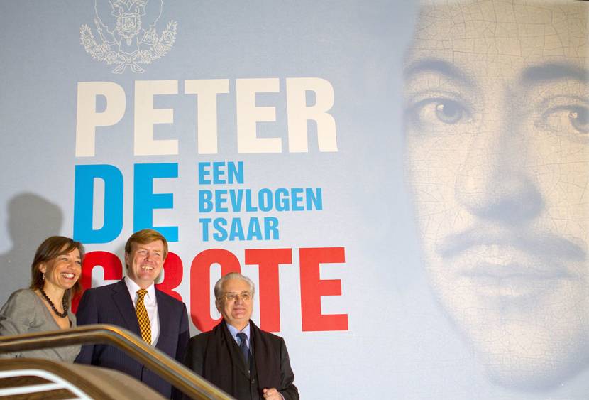 De Prins van Oranje opent tentoonstelling over Peter de Grote in Hermitage Amsterdam.