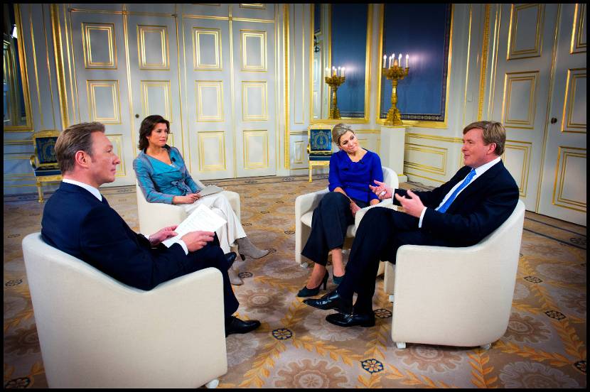 Interview Prins van Oranje en Prinses Máxima.
