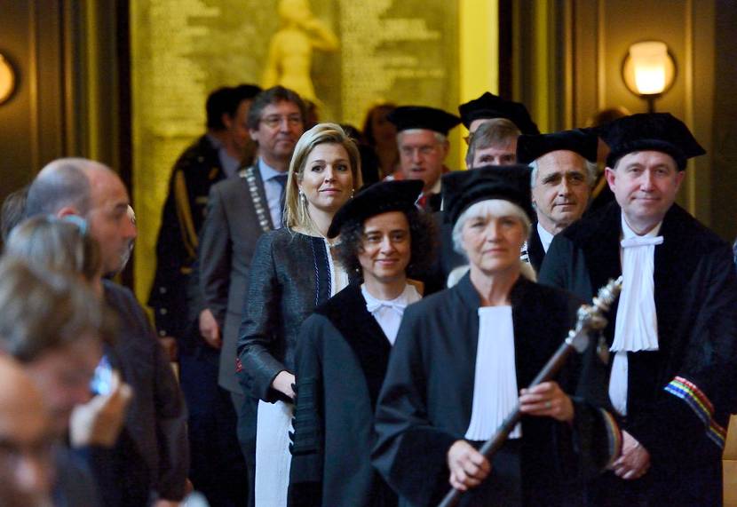 Utrecht, 22 mei 2013: Koningin Máxima is in het Academiegebouw van de Universiteit Utrecht aanwezig bij de oratie van professor Aylin Küntay