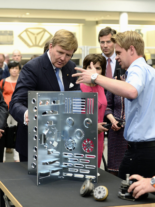 Stuttgart, 4 juni 2013: Koning Willem-Alexander bezoekt het Duitse technologiebedrijf Trumpf in Ditzingen op de laatste dag van zijn tweedaagse bezoek aan Duitsland.