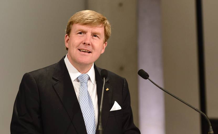 Stuttgart, 4 juni 2013: Koning Willem-Alexander houdt een slotwoord in het Mercedes Benz Museum als afsluiting van het tweedaagse bezoek aan Duitsland.