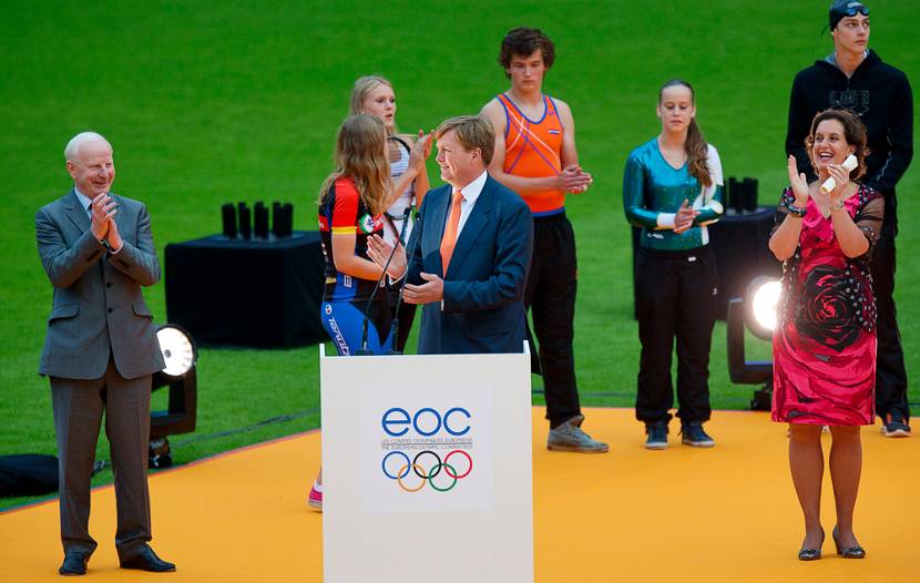 Utrecht, 14 juli 2013: Koning Willem-Alexander opent het European Youth Olympic Festival (EYOF) Utrecht 2013 in Stadion Galgenwaard 