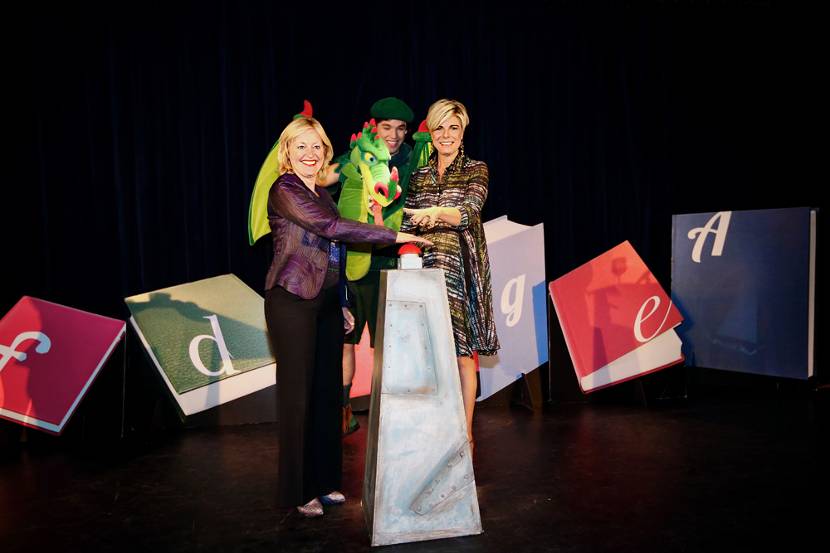 Prinses Laurentien bij opening negende Week van de Alfabetisering.