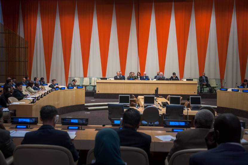 Koningin Máxima spreekt in New York over belang van goede toegang tot financiële dienstverlening.