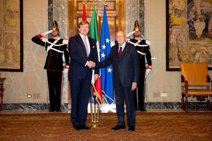 Koning en Koningin brengen kennismakingsbezoek aan Italië.