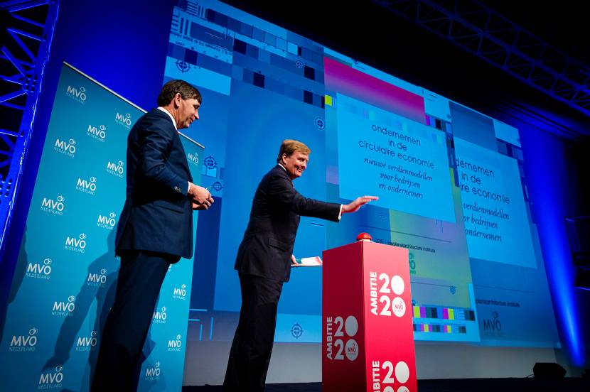 Koning bij 10-jarig bestaan MVO Nederland.