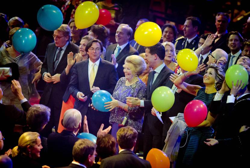 Prinses Beatrix tijdens de dankbetuiging in Ahoy