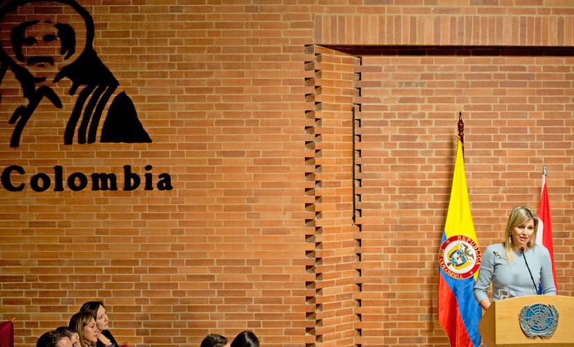 Koningin Máxima sluit het bezoek aan Colombia af met een toespraak bij de presentatie van de Nationale Strategie voor Inclusieve Financiering onder gastheerschap van de minister van Financiën
