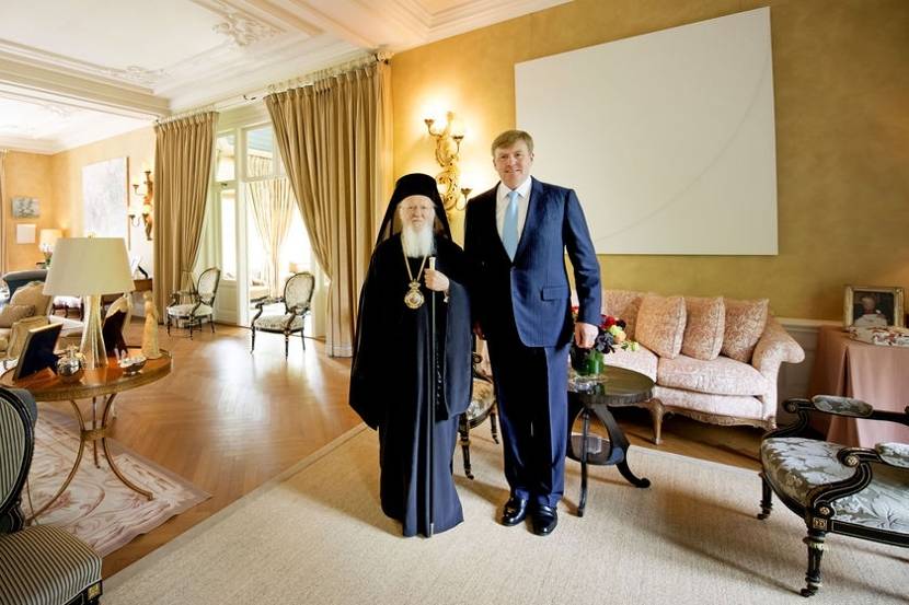 Koning Willem-Alexander ontvangt op de Eikenhorst in audiëntie de Oecumenische Patriarch van Constantinopel, Zijne Heiligheid Bartholomeus I