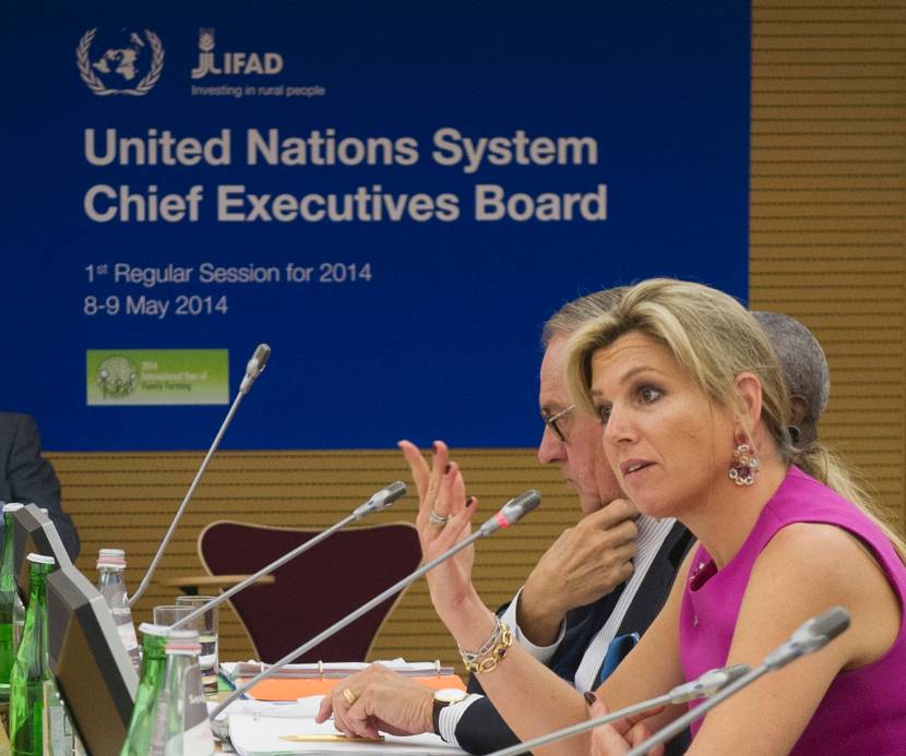 Koningin Máxima spreekt in Rome met hoofden van VN-organisaties over toegang tot financiële diensten