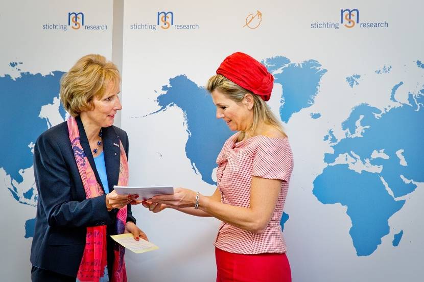 Koningin Máxima neemt MS Atlas in ontvangst op Wereld MS Dag