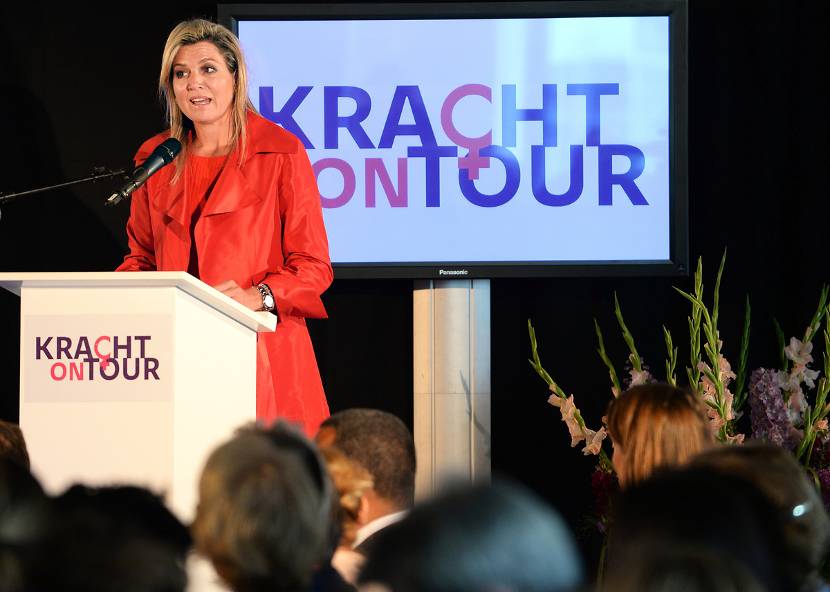 Koningin Máxima bij bijeenkomst KRACHT on Tour in Eindhoven