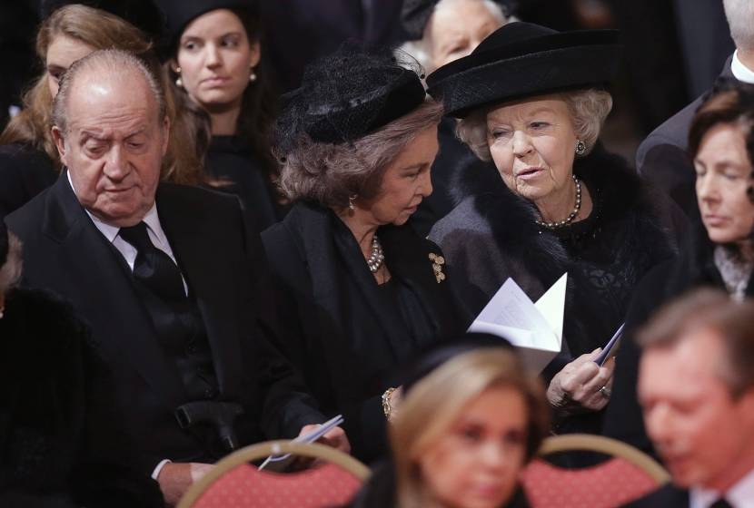 Prinses Beatrix bij de begrafenis van Koningin Fabiola.