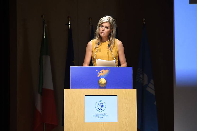 Koningin Máxima bij ‘International Day of Family Remittances’ in Milaan