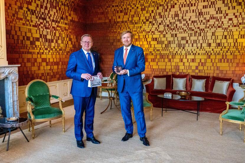 Koning Willem-Alexander ontvangt de voorzitter van de Bondsraad van de Bondsrepubliek Duitsland, de heer Bodo Ramelow.