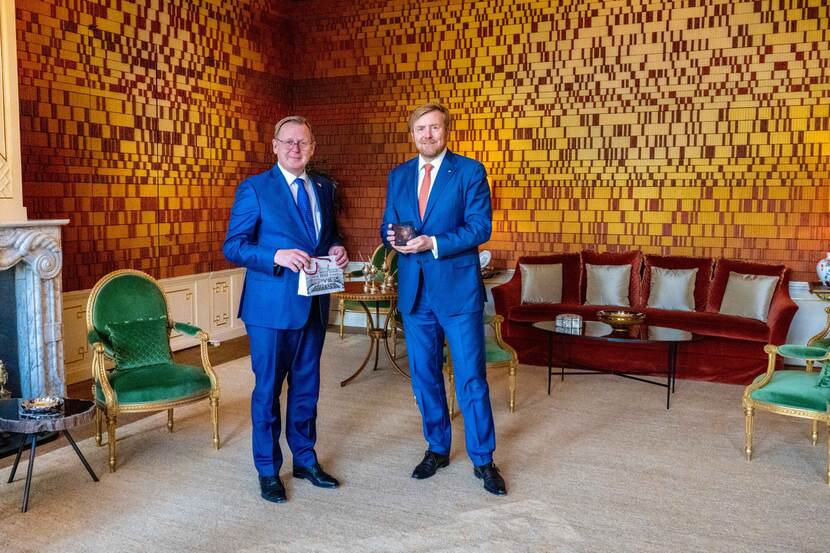 Koning Willem-Alexander ontvangt de voorzitter van de Bondsraad van de Bondsrepubliek Duitsland, de heer Bodo Ramelow.