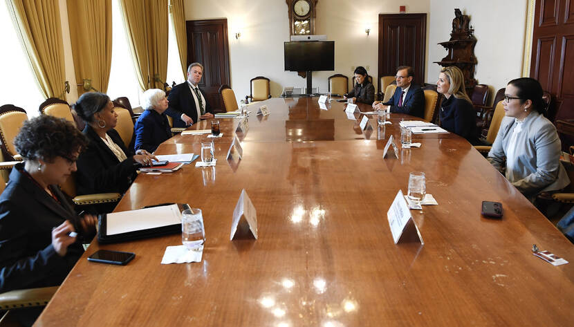 Ontmoeting van Koningin Máxima (UNSGSA) met de minister van Financiën, Janet Yellen