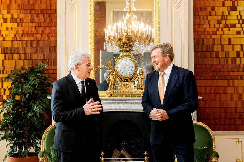 Koning Willem-Alexander met president Džaferović van Bosnië en Herzegovina