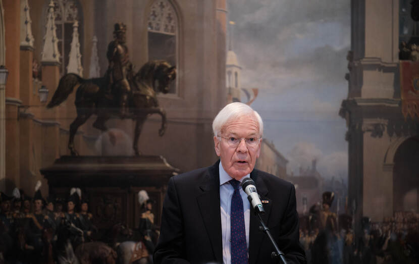 Herman Tjeenk Willink bij de eerste Herman Tjeenk Willink-lezing die is ingesteld ter gelegenheid van zijn 80e verjaardag