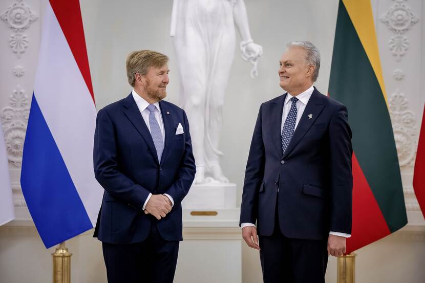 Koning Willem-Alexander en president Gitanas Nausėda van Litouwen