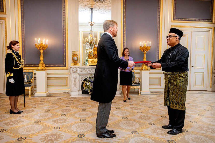 Geloofsbrieven ambassadeur van Maleisië en Koning Willem-Alexander