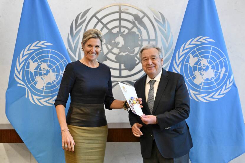 Koningin Máxima UNSGSA en António Guterres