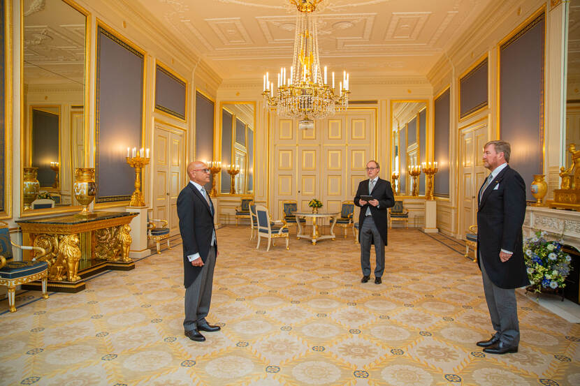 Ontvangst staatsraad ter beëdiging Willem-Alexander