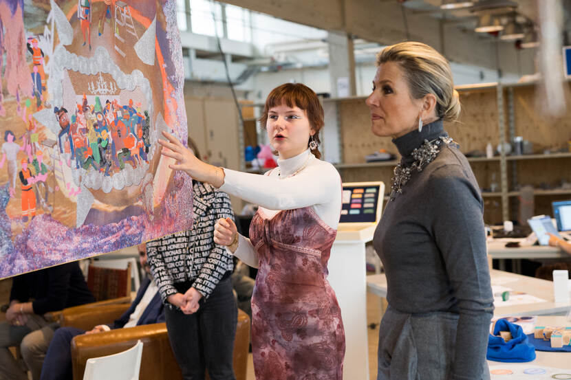 Koningin Máxima bezoekt Design Academy Eindhoven