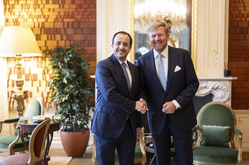 Koning Willem-Alexander ontvangt president Christodoulides van Cyprus