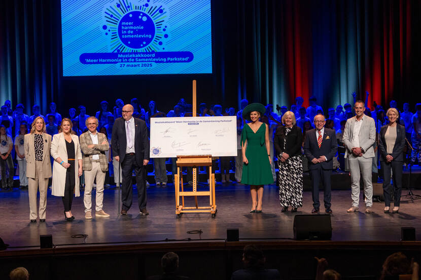 Koningin Máxima bij ondertekening muziekakkoord ‘Meer Harmonie in de Samenleving’