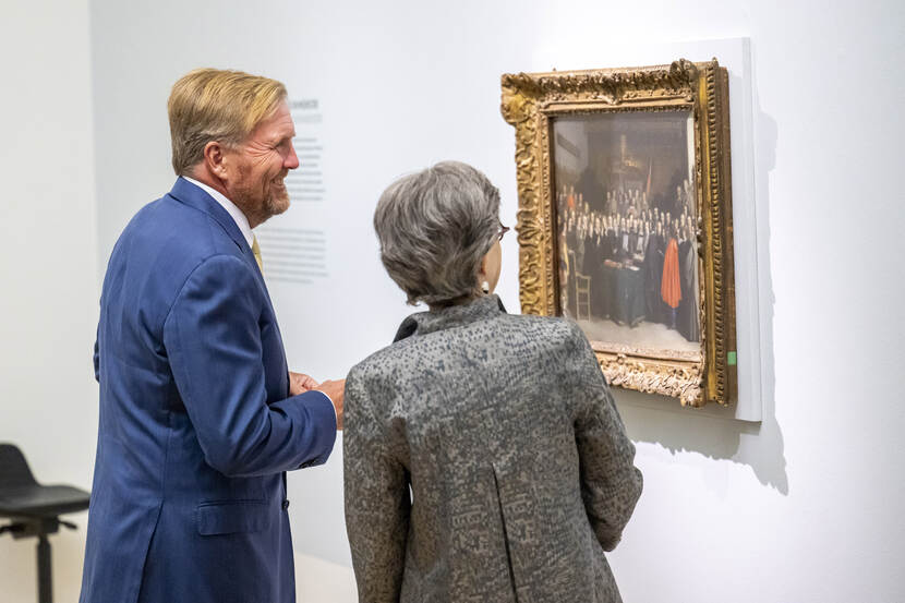 Koning Willem-Alexander opent het culturele programma ‘Ter Borch thuis in Zwolle’.