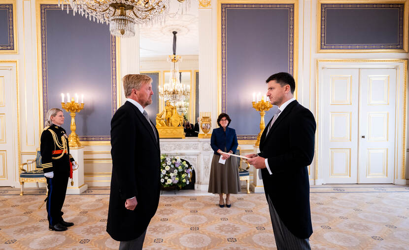 De ambassadeur van Montenegro overhandigt zijn geloofsbrieven aan de Koning