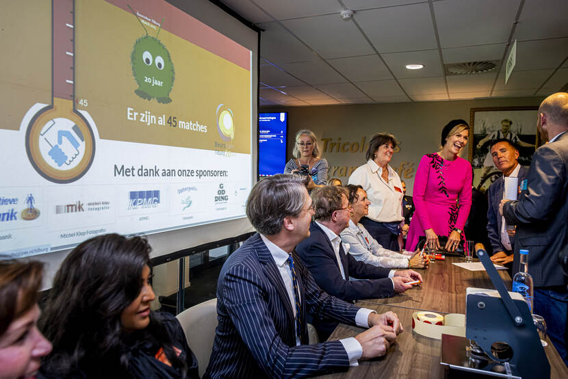 Koningin Máxima bij twintigjarig jubileum van Beursvloer Tilburg