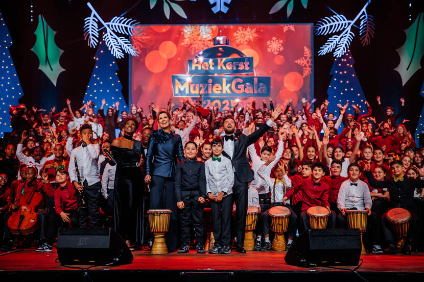 Koningin Máxima bij opnames Kerst Muziekgala 2025