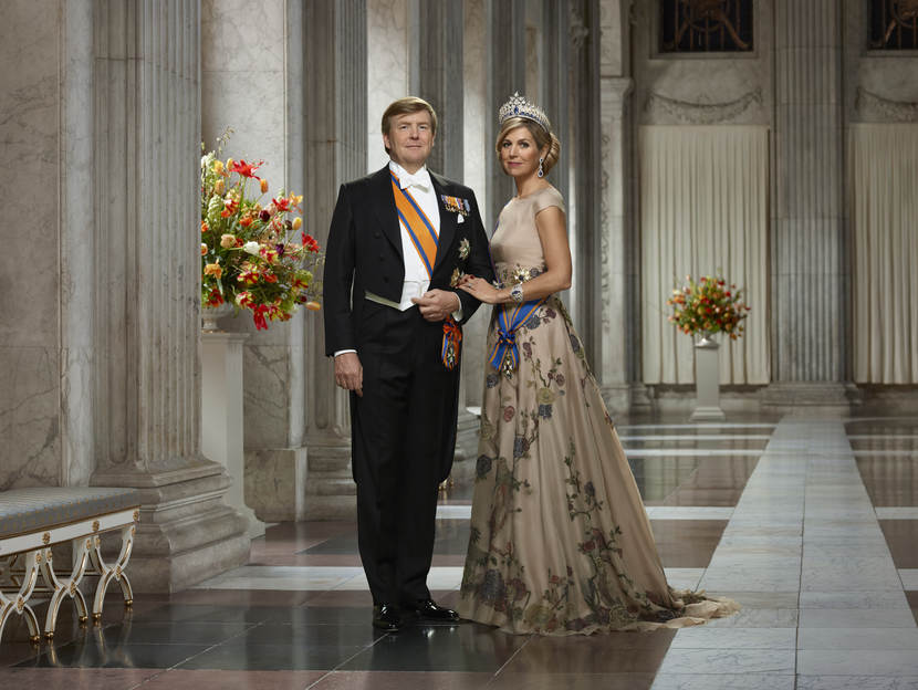 Staatsiefoto Koning Willem-Alexander en Koningin Máxima, maart 2018.