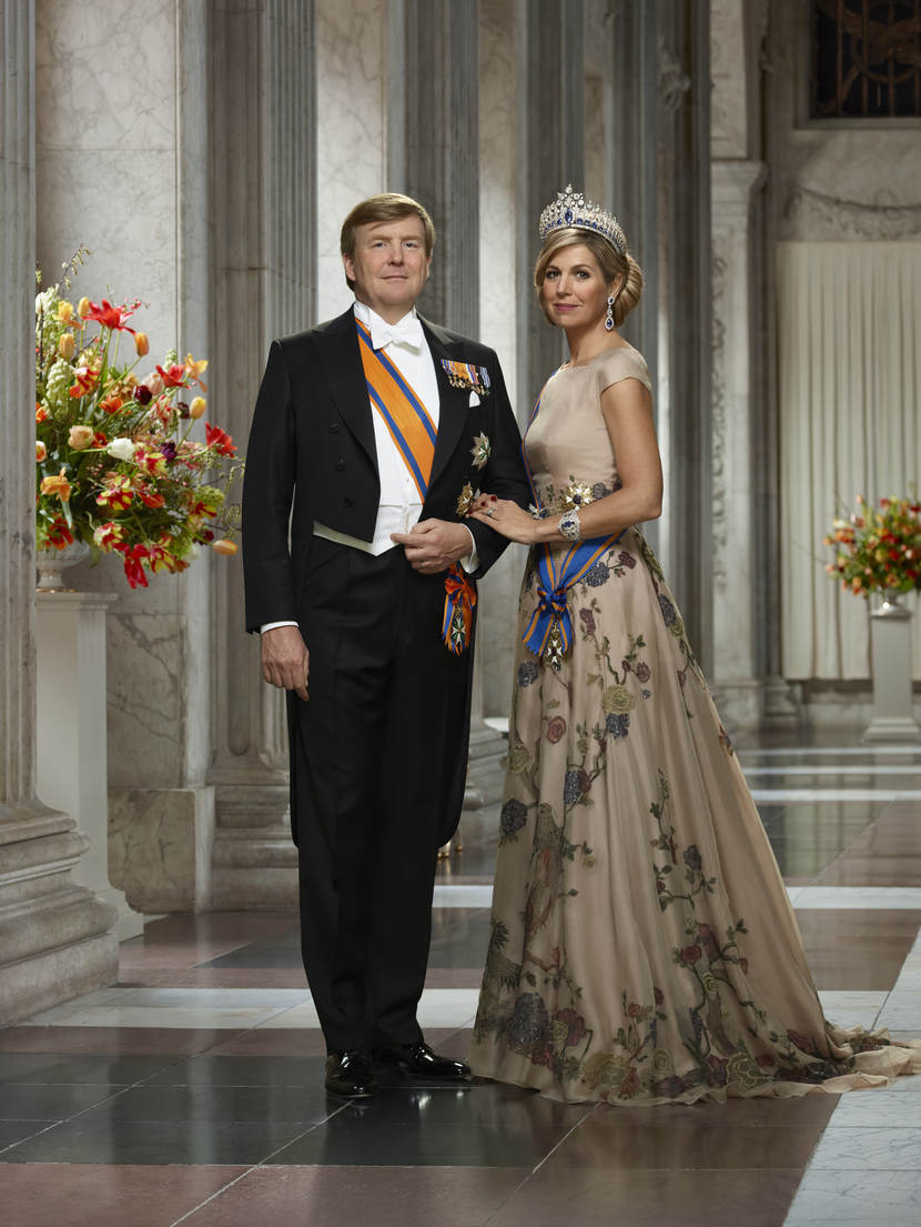 Staatsiefoto Koning Willem-Alexander en Koningin Máxima, maart 2018.