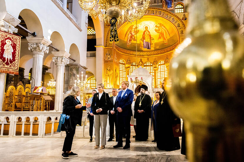 Koning Willem-Alexander en Koningin Máxima bezoeken de Hagios Dimitrioskerk in Thessaloniki
