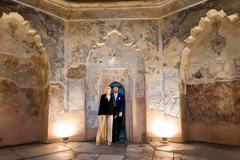 Koning Willem-Alexander en Koningin Máxima bezoeken het Ottomaanse badhuis Bey Hamam in Thessaloniki