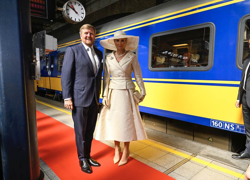 Aankomst trein België Koning Willem-Alexander en Koningin Máxima